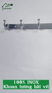 Móc treo đồ nhà tắm 100% Inox đặc PHÁT ĐẠT (từ 6-10 móc) không rỉ sét Móc áo đầu bí inox giá treo inox (SP012A)
