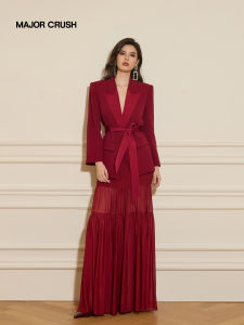 Celebrity Style Barcelona Red Matching Skirt Set