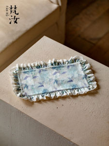 Fanyu Original Dyed Creative Lace Tea Set New Chinese High-End Long Rectangle Dry Puff Mat Exquisite Cloth Art Heat Insulator