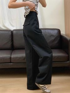 175 Tall Extended Version 180 High Waist Straight-leg Casual Pants Womens Summer Loose Slim Looking Drape Wide-Leg Overalls