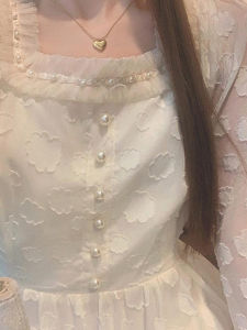 French Floral Embroidery Dress Womens Autumn Petite Waist Cinched Sweet Fairy Gentle First Love Long Dress Tea Break