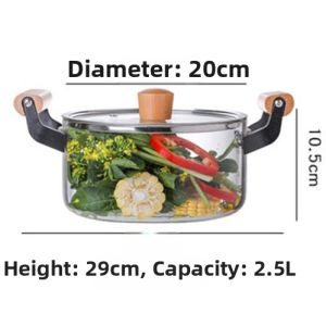 Transparent Borosilicate Glass Soup Pot Large Capacity