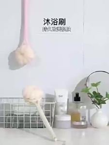 Double Sided Long Handle Bath Brush Soft Nylon Bristle Mesh Puff Suitable for Adults Shower Body Cleaning