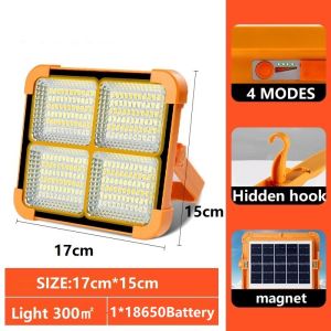 High Power Portable Camping Lantern TYPE-C/Solar Rechargeable LED Tent Camping Light Hangable Magnetic Outdoor Emergency Lantern