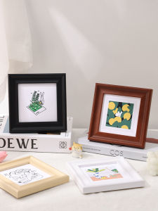 Photo Frame Customization DIY Square Solid Wood Printing Photo Made Table Decoration Retro Scandinavian Fancy Childrens Picture Frame