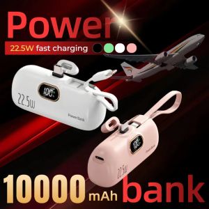 KINETA Mini Powerbank 10000mAh 22.5W Fast Charging Suport Type-C with Dual Cables Colorful Backup Supply Power