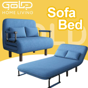 GOLD Sofa bed Katil Lipat Foldable Sofabed Lazy Sofa Folding 1 2 seater with pillow Bed Single Double Multifunctional