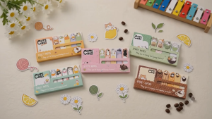 [5 Colors] Kawaii Cat Sticky Notes Set Cartoon Memo Pad Cute Page Marker Index Tab Journal Stationer