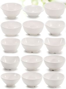 White Small Melamine Bowl Rice Porridge Fast Food Soup Restaurant Dining Utensils Plastic Seasoning Bowl Commercial Use