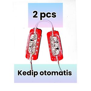 2 buah lampu LED ultrasonic 3 mata kedip otomatis lampu kedip 12 volt 24 volt LED variasi