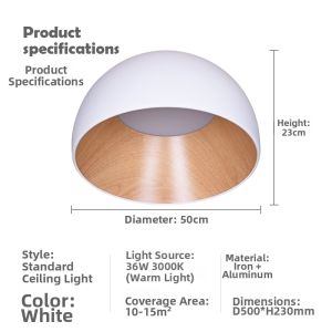 SHEJISHIBULUO | Modern Nordic Wood Grain LED Ceiling Light
