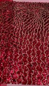 High-Quality Beads Nigerian Sequins Net Lace Fabric African Tulle for Womens Wedding Party Dresses French Style Sewing D M742-1