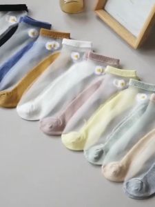 BEE - Kaos Kaki Bunga Daisy Transparan Kaos Kaki Wanita Import Transparant / Women Socks Korea