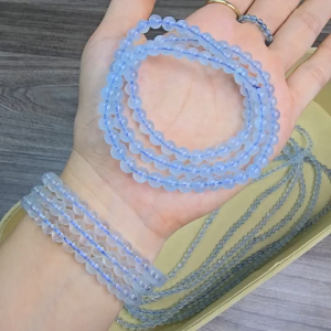 Q1661 Vòng chuỗi 3v Hải Lam Ngọc Aquamarine 6li cho Thủy và Mộc - Phong Thuỷ TUDO