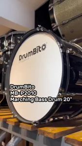 DrumBito MB-P2010 Primary Series Marching Bass Drum 20" with Strap & Mallets - Black Sparkle