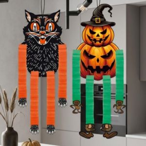 Halloween Extendable Honeycomb Hangings Ghost Festival and Halloween Witch Door Hangings Outdoor Garden Decorations