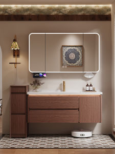 DIPURUI | Retro Style Walnut Colored Wash Basin Combination