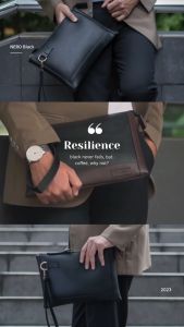 Prison Clutch Pria Handbag Kulit Anti Air | NERO Clutch Bag