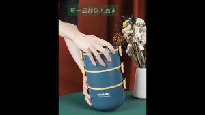 [SG Stock] WOODLES Lunch Box Large Portable Bento 304-Grade Stainless Steel Tiffin Color Thermal BPA Free Microwaveable Food Container Reusable 1 to 4 Layer Takeaway Tingkat All Purpose Food Storage Local Shipping and Support