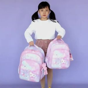 กระเป๋าเป้เด็ก 322OLANG ลายการ์ตูนแมว แถบสะท้อนแสง กันน้ำ ผ้าไนลอนน่ารัก กระเป๋านักเรียนระดับประถม