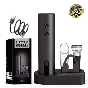 cliton | Electric Wine Opener Set Household Fully Automatic Corkscrew with Decanter Wine Tool Kit for Easy Drinking Wine Bottle Opener