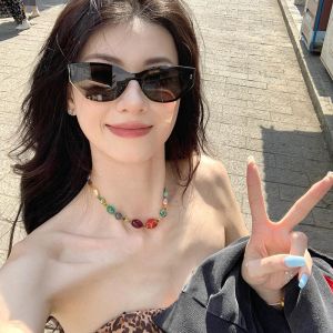 Colorful New Chinese Ethnic Style Star Necklace Womens High-End Sensation Lockbone Chain Choker Beaded Jewelry Accessory