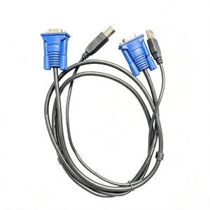New 4.6Ft(1.5M) USB KVM VGA Cable - 15-Pin Switch Cable USB 2.0 Type A To B 4Pin | Adapter for PC Computer Printer & Monitor