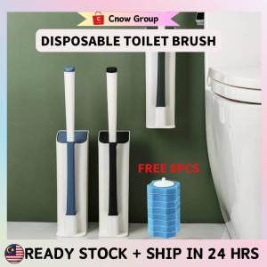 Toilet Bowl Brush Disposable Sponge Replacement Head Household Bathroom Cleaning Tool Long Handle Set Scrubber
