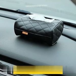 SEAMETAL Tempat Tisu Mobil Kotak Tisu Mobil Kotak Tissue Mobil Kulit Tempat Tisu Mobil Gantung Tempat Tisu Untuk Di Mobil Kotak Tisu Mobil Keren - Hitam