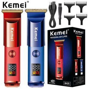 Kemei KM-075 Professional Hair Clipper For Men Electric Razor Beard Body Hair Trimmer Rechargeable LED Display