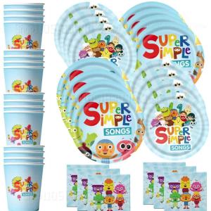 Beast Kingdom | Super Simple Songs Birthday Party Decoration CartoonTableware Set Paper Plate Cup Tablecloth Christmas Outdoor Wedding Supplies