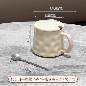 Cốc Cà Phê Bằng Gốm Sứ Có Nắp Và Thìa Cốc Nước Dùng Tại Nhà Cốc Cà Phê Sáng Cốc Nước Dùng Cho Cặp Đôi Cốc Đựng Nước Có Nắp Và Thìa