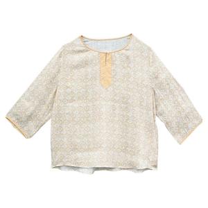 WUSEWUWEI | New Arrival Colorless Odorless Yellow House Hemp Print Casual Round Neck Splice Seven Sleeve Shirt Comfortable Loose Fit Womens Top