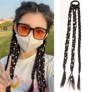 Wig Braids Girls Natural Ponytail Natural Lantern Braid Black Tail Hairpiece Dirty Braids hair extension human hair washable long wig for women human hair true hair