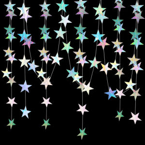 4M Pack Eid Mubarak Festive Golden Paper Stars Glittering Ramadan Party Decorations No Feathers No Electricity Required