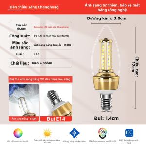 CHANGHONG | Đèn LED Tiết Kiệm Năng Lượng E14 Quang Phổ Toàn Phần