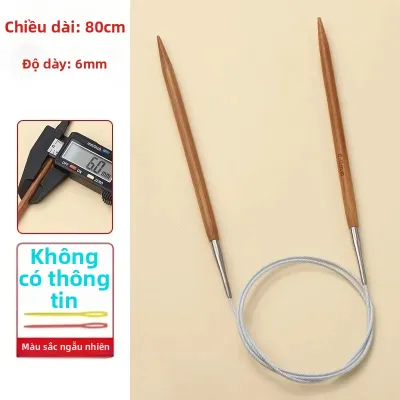 Bộ Dụng Cụ Đan Tròn Bằng Sợi Carbon Hóa Kèm Ống Đựng Kim Thủ Công Bằng Thép Không Gỉ & Tre Bộ Dụng Cụ Hoàn Chỉnh Dành Cho Người Đan