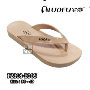 Luofu sendal Jepit Flat Jelly Wanita Solid Color F2318-E00S Multiwarna
