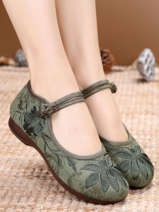 Giày Vải Phong Cách Bắc Kinh Cổ Điển Cho Nữ Đế Phẳng Chống Trượt Thoải Mái Giày Mẹ Giày Hanfu Giày Đế Bằng Đế Mềm