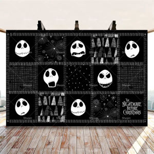 Potdemiel | Jack Skellington Happy Halloween Party Decor Background Horror Pumpkin The Nightmare Before Christmas Kids Photography Backdrops