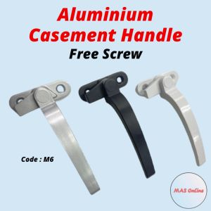 M6 Casement Window Handle Lock Aluminium Window Frame Casement Handle CH M6 Pemegang Kunci Tingkap Kaca CH-M6 (Silver White Black) DIY Home Improvement