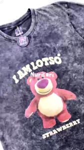 I AM LOTSO T SHIRT WASHED BLACK ATASAN WANITA
