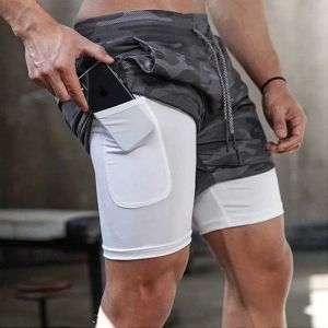 2025 Summer Running Shorts Men Gym Sports Shorts 2 In 1 Quick Dry Workout Training Gym Fitness Jogging Mountain climbing Shorts