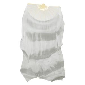 Dreamy Dance Fan White Silk Long Fan Children Performance Props Small River Dance Fan Bamboo Skeleton Smooth Opening