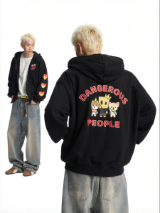 dangerouspeople | Embroidery Print Hoodie Cotton