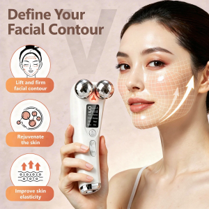Hailicare | 8-Mode 9-Intensity EMS Face Massager with LED Light 360° Rolling Ball Facial Lifting Tool USB Rechargeable Face Skin Care Device