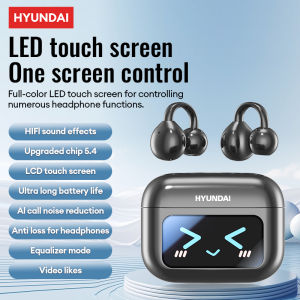 Hyundai | New HYUNDAI M100 LED Screen Anti-loss Headphone AI Noise Reduction With HIFI Sound Bluetooth V5.4 Earphone Open Ear-hook Earbuds
