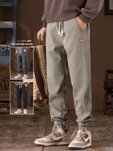 ROMON | Romon Mens Autumn Winter New Style Heavyweight Sweatpants Cuffed Sports Casual Long Pants Youthful Vitality Style Loose Fit