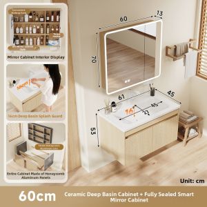 LANGXIANG | Narrow Full Aluminum Ceramic Vanity 45cm Wide