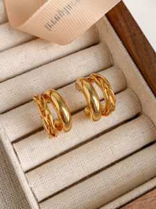 Vintage Gold S925 Silver Earrings
